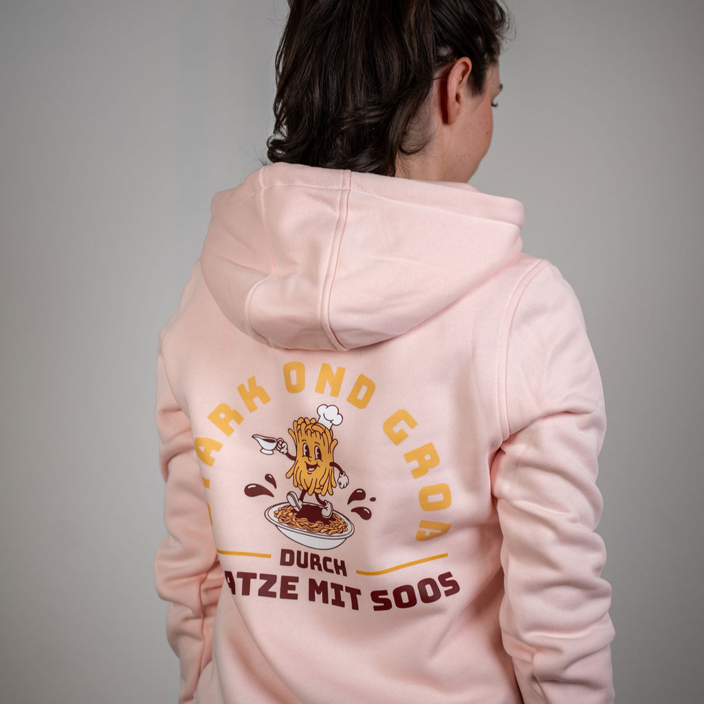 Damen Hoodie "Spatzemitsoos" + Stark ond Groß