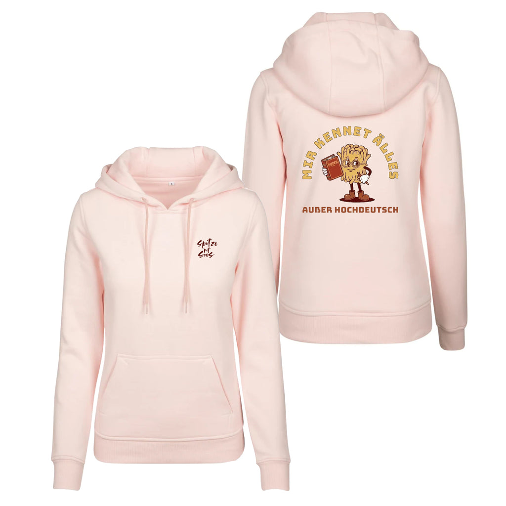 Damen Hoodie "Spatzemitsoos" + Hochdeutsch