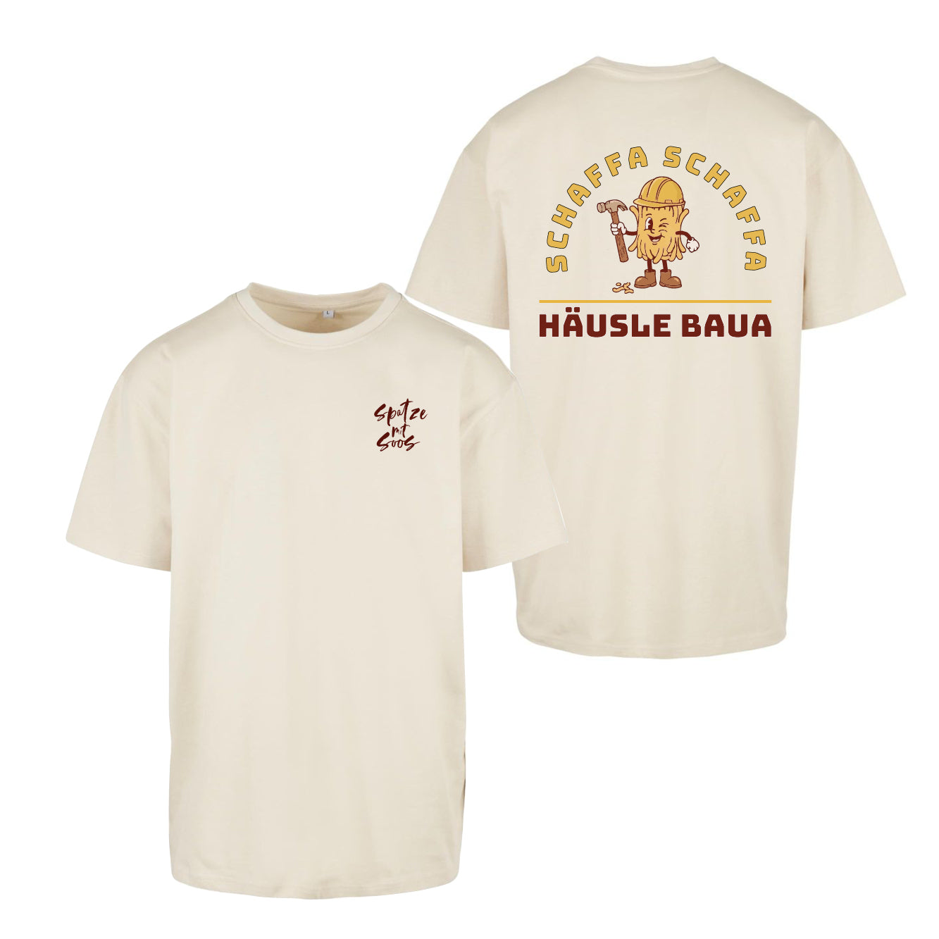 Unisex T-Shirt Oversize "Spatzemitsoos" + Häusle
